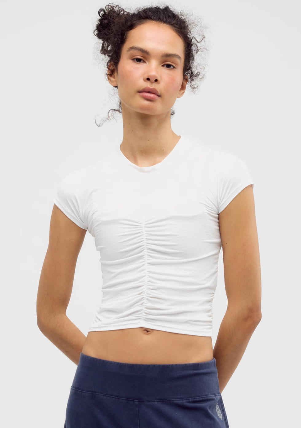 Tempo Ruched UV Protection Tee - White