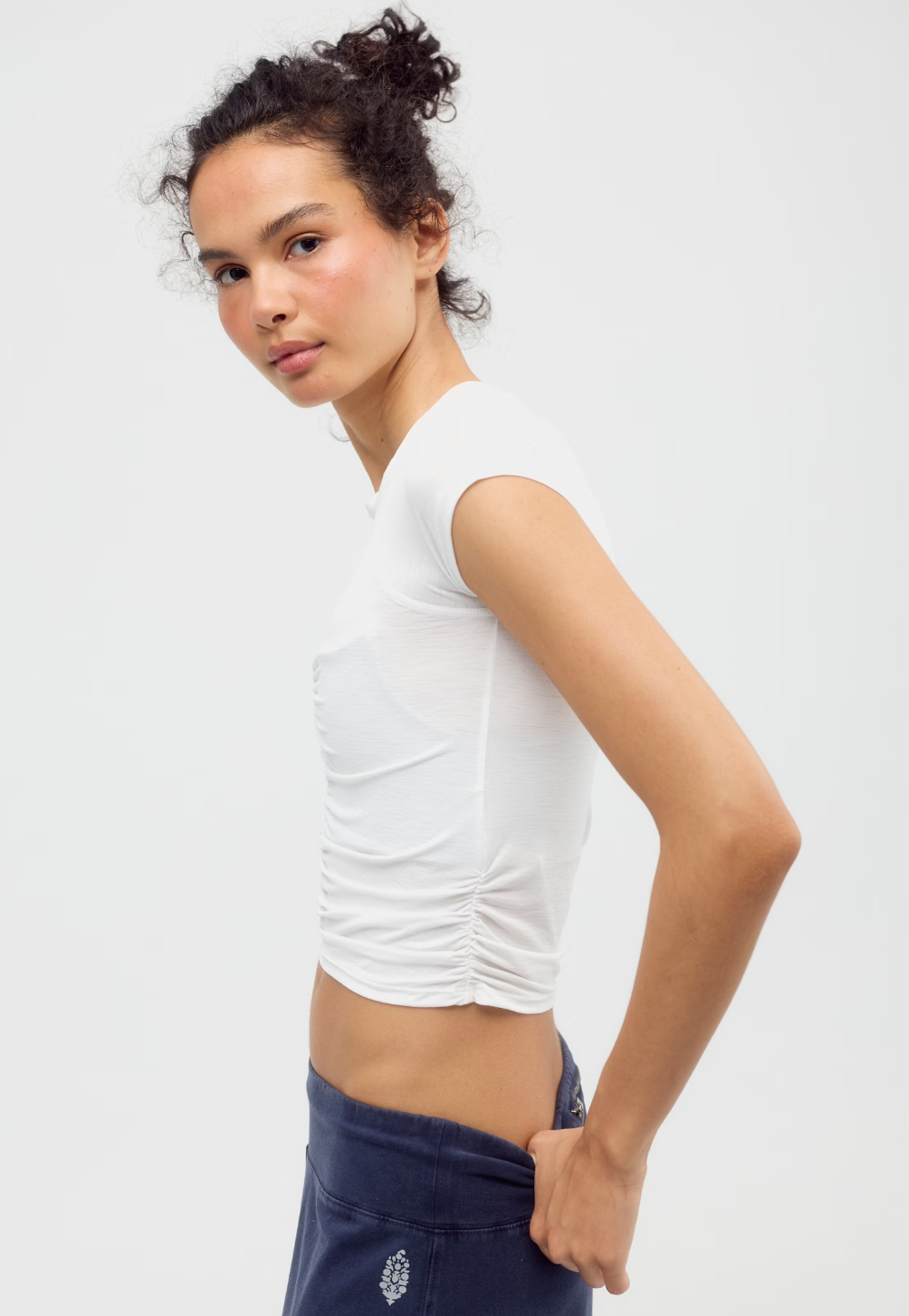 Tempo Ruched UV Protection Tee - White