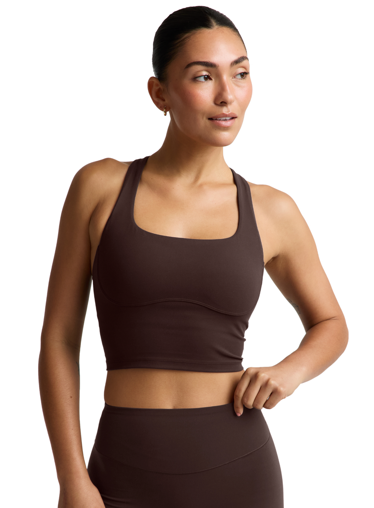 glowzone™ Medium Impact Cropped Tank - Cocoa Plum