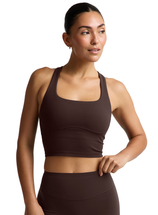 glowzone™ Medium Impact Cropped Tank - Cocoa Plum