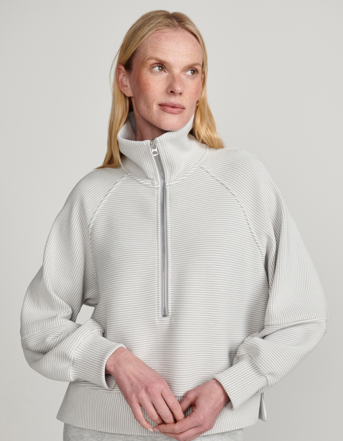 Milano Half Zip Sweat 2.0 - Mirage Grey / Snow White
