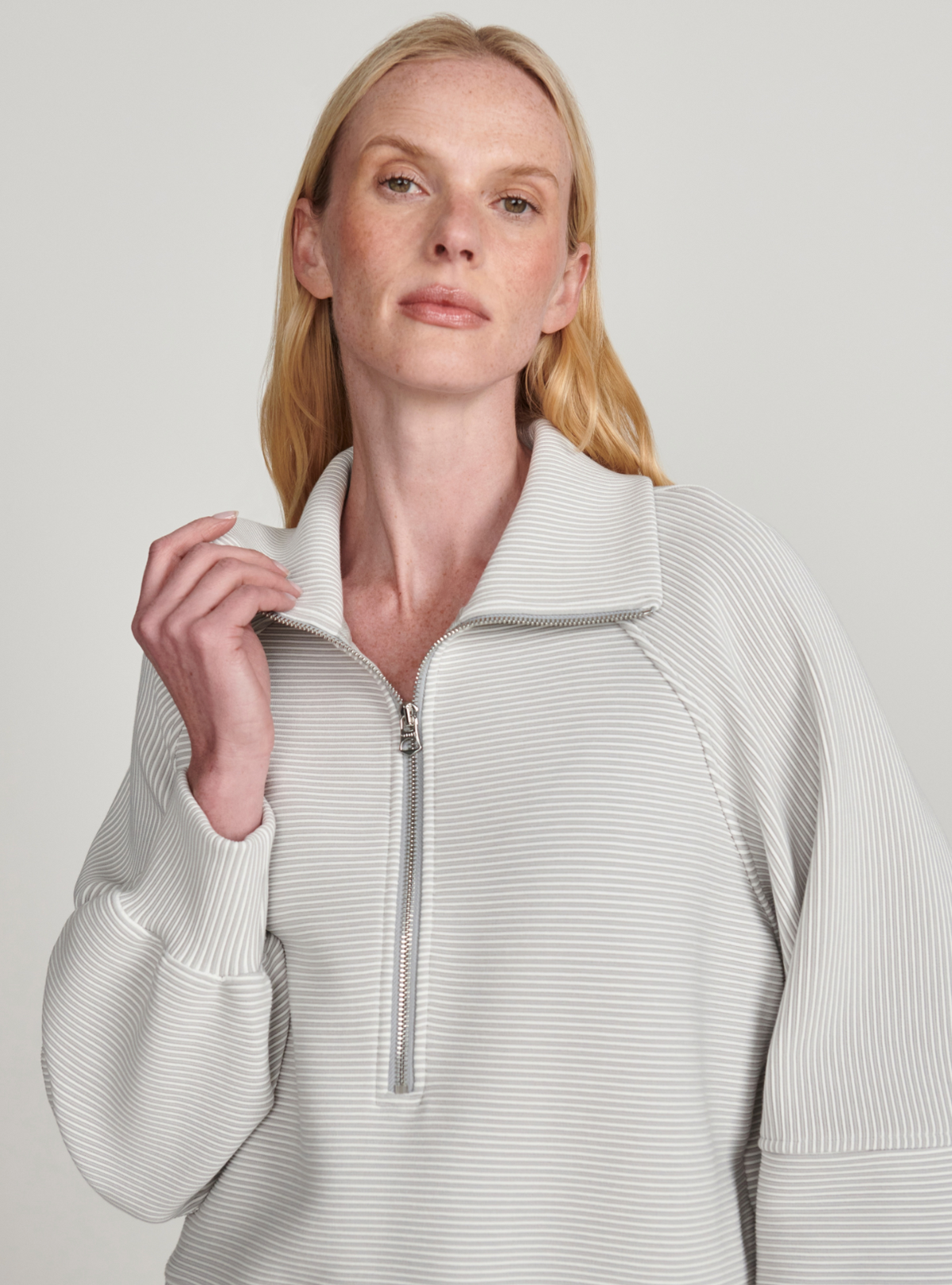 Milano Half Zip Sweat 2.0 - Mirage Grey / Snow White