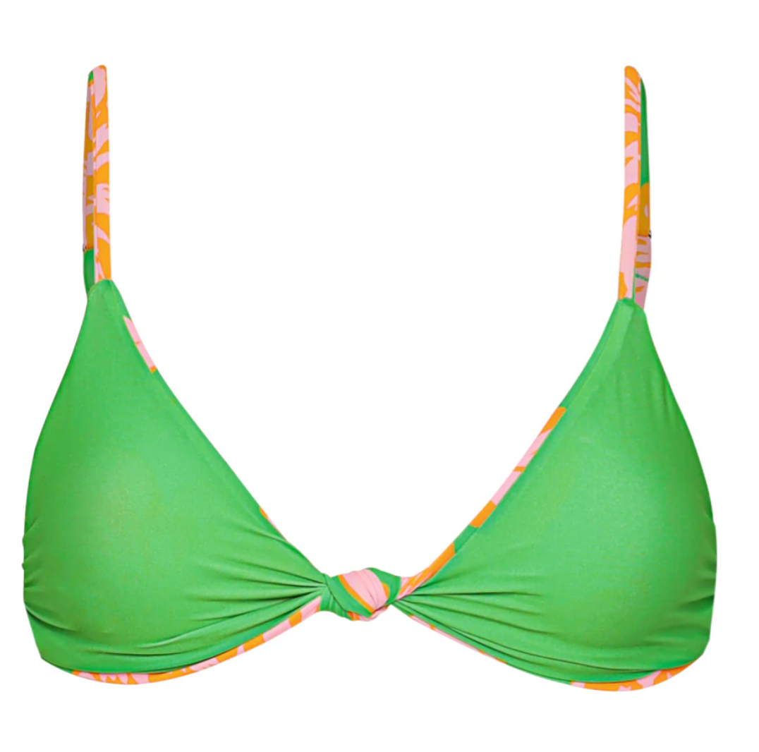 Sunset Petals Sahara Fixed Triangle Bikini Top (Reversible) XS-XL