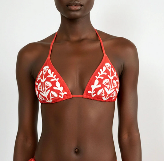 Coral Garden Reversible Triangle Bikini Top XS-XXL