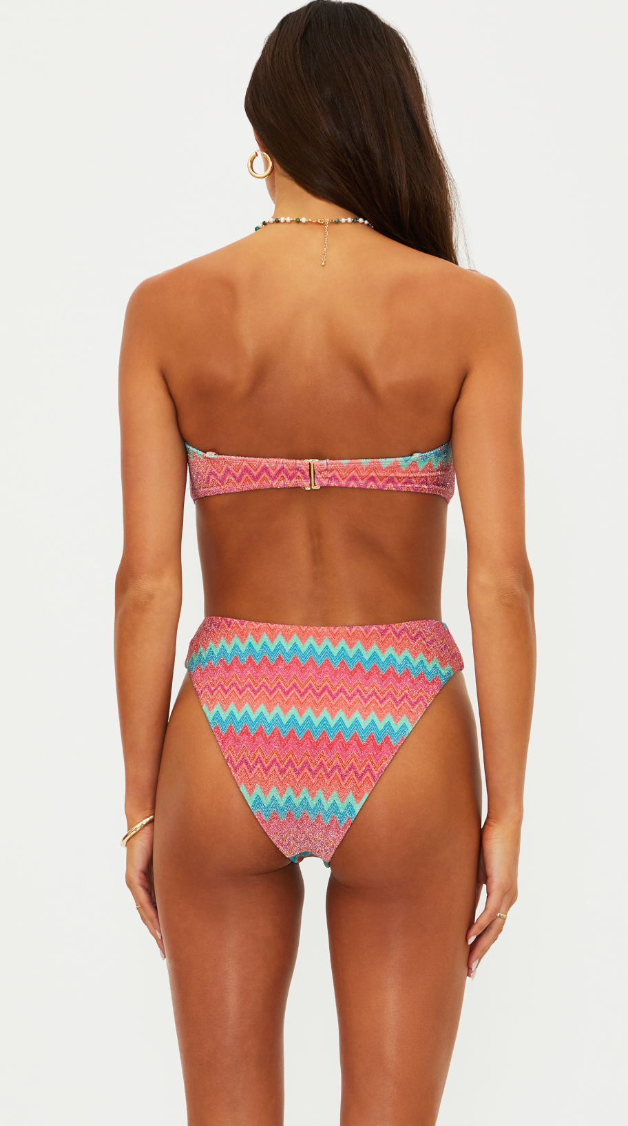 Amarie Bikini Bottom - Strawberry Ice Chevron Shine