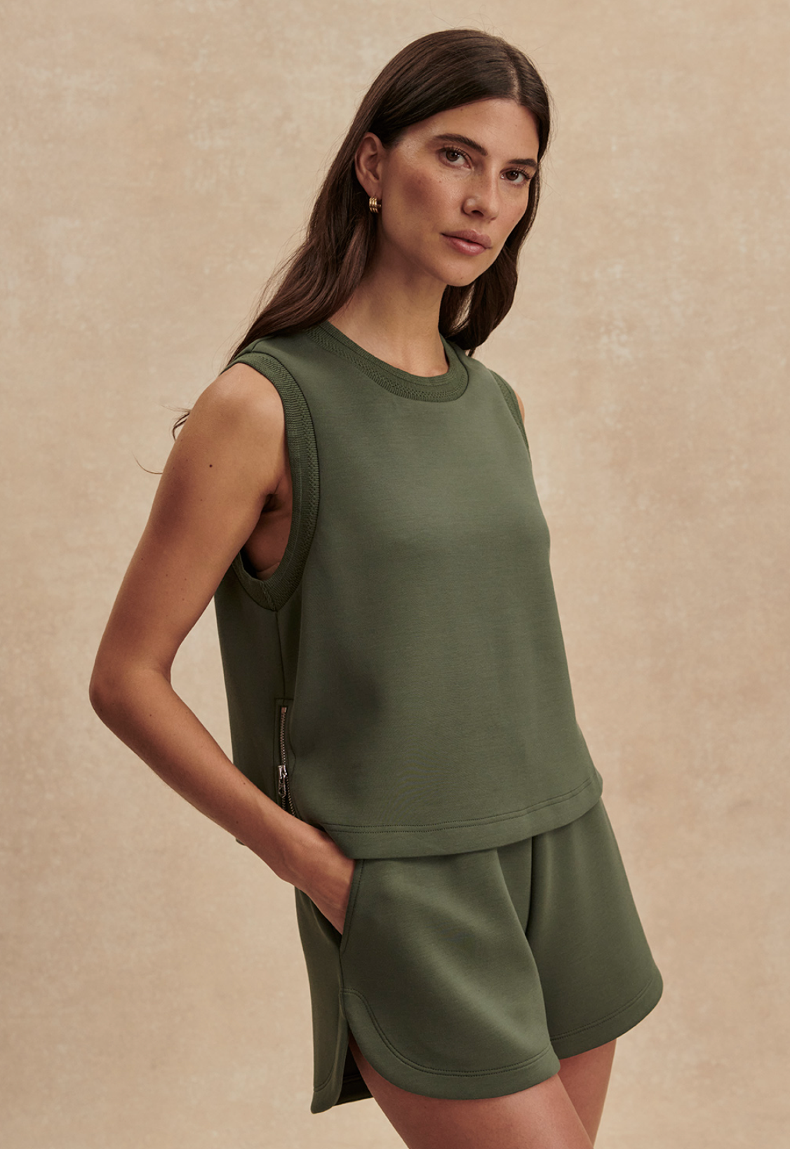 Shea Crop Tank - Thyme