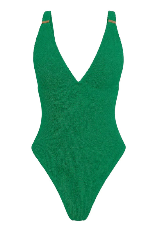 PARIS GOLD SLIDER ONE PIECE SWIMSUIT -  Jade Green