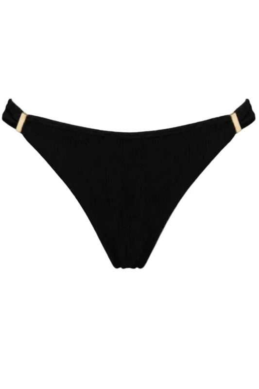 PARIS GOLD SLIDERS FULL COVERAGE BIKINI BOTTOM - Black