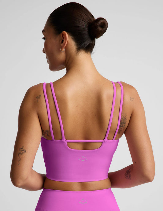 glowzone™ Strappy Cropped Tank - Electric Fuchsia