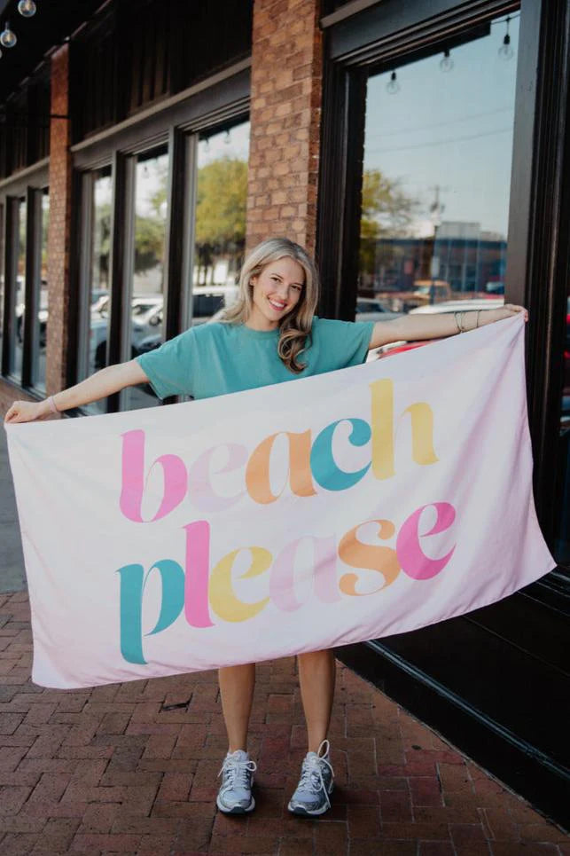 Light Pink Beach Please Quick Dry Towel
