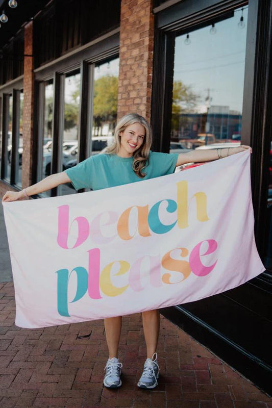 Light Pink Beach Please Quick Dry Towel