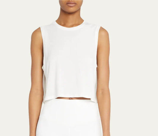 Sienna Crop Tank - White