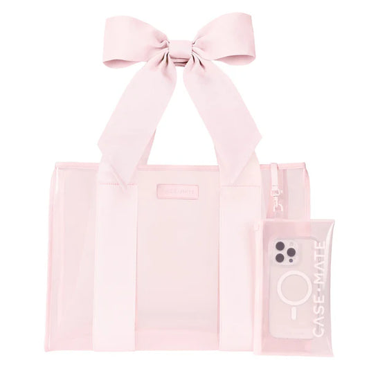 Jelly Tote Bag - ballet pink bow