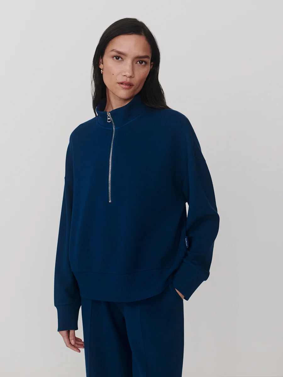 Mavis Mock Neck Sweat - Sea Blue