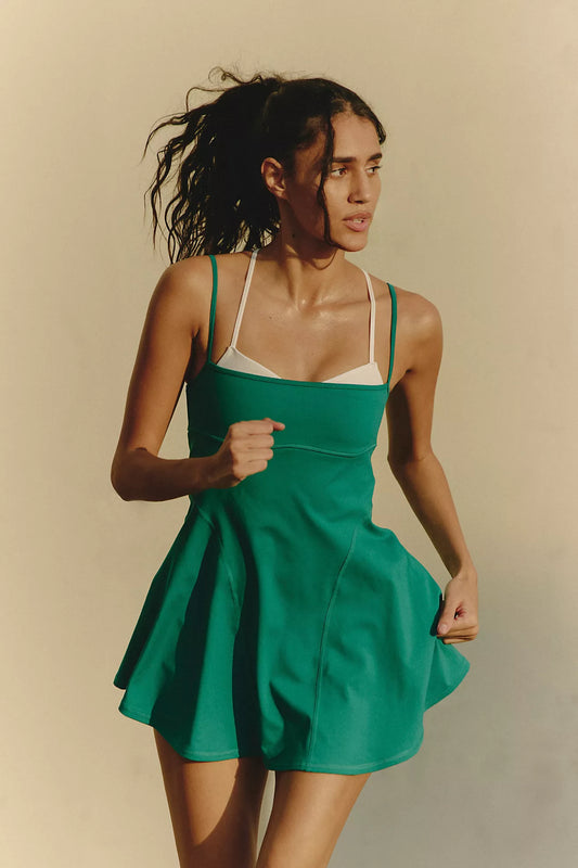 Baseline UV Protection Tennis Dress - Green Glow Combo
