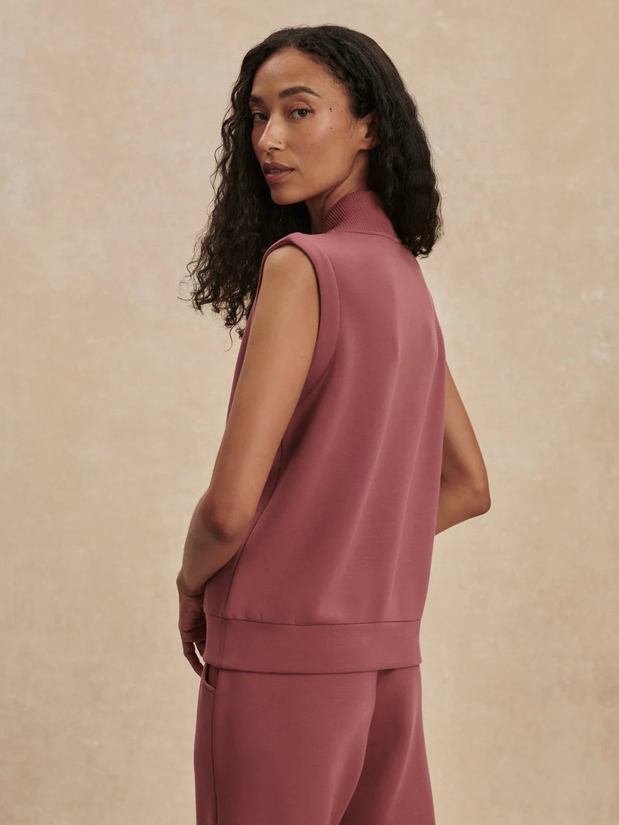 Beau Sleeveless Half-Zip - Wild Rhubarb