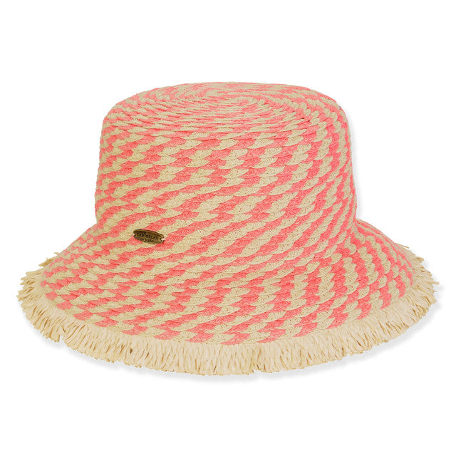 Women's Coral, Paperbraid Bucket, Brim 3"