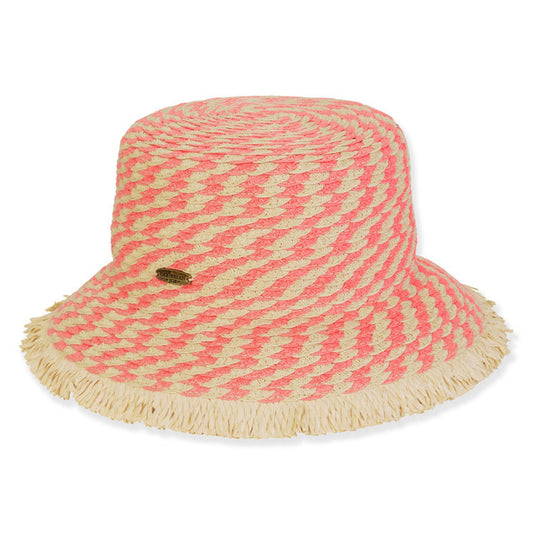 Women's Coral, Paperbraid Bucket, Brim 3"