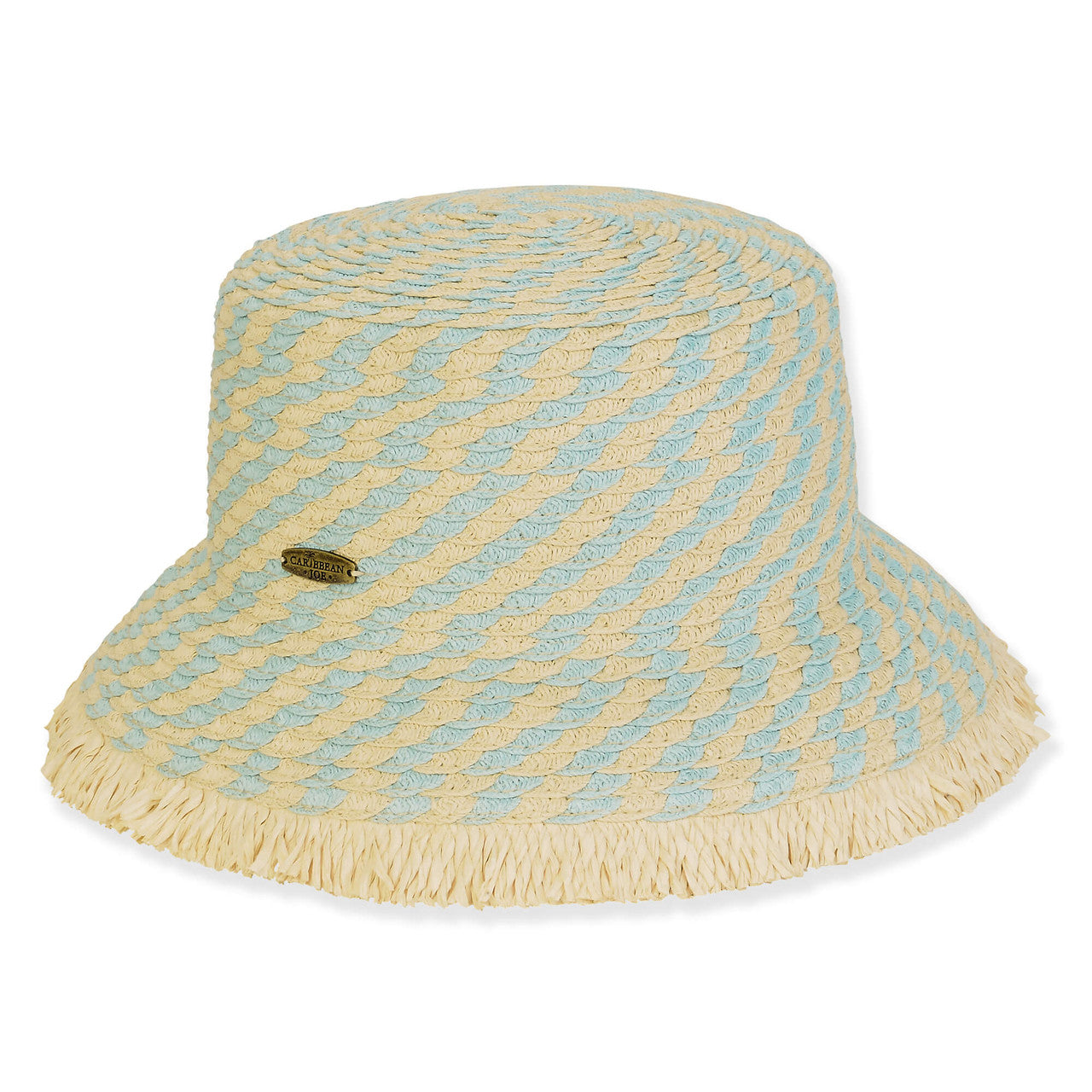Women's Sky Blue, Paperbraid Bucket, Brim 3"
