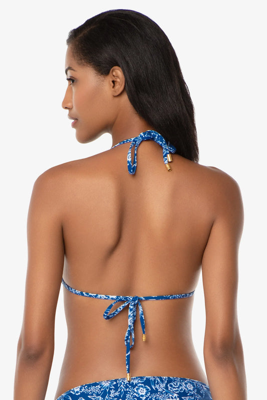 Reversible String Bikini Top - Hamptons Floral Blue