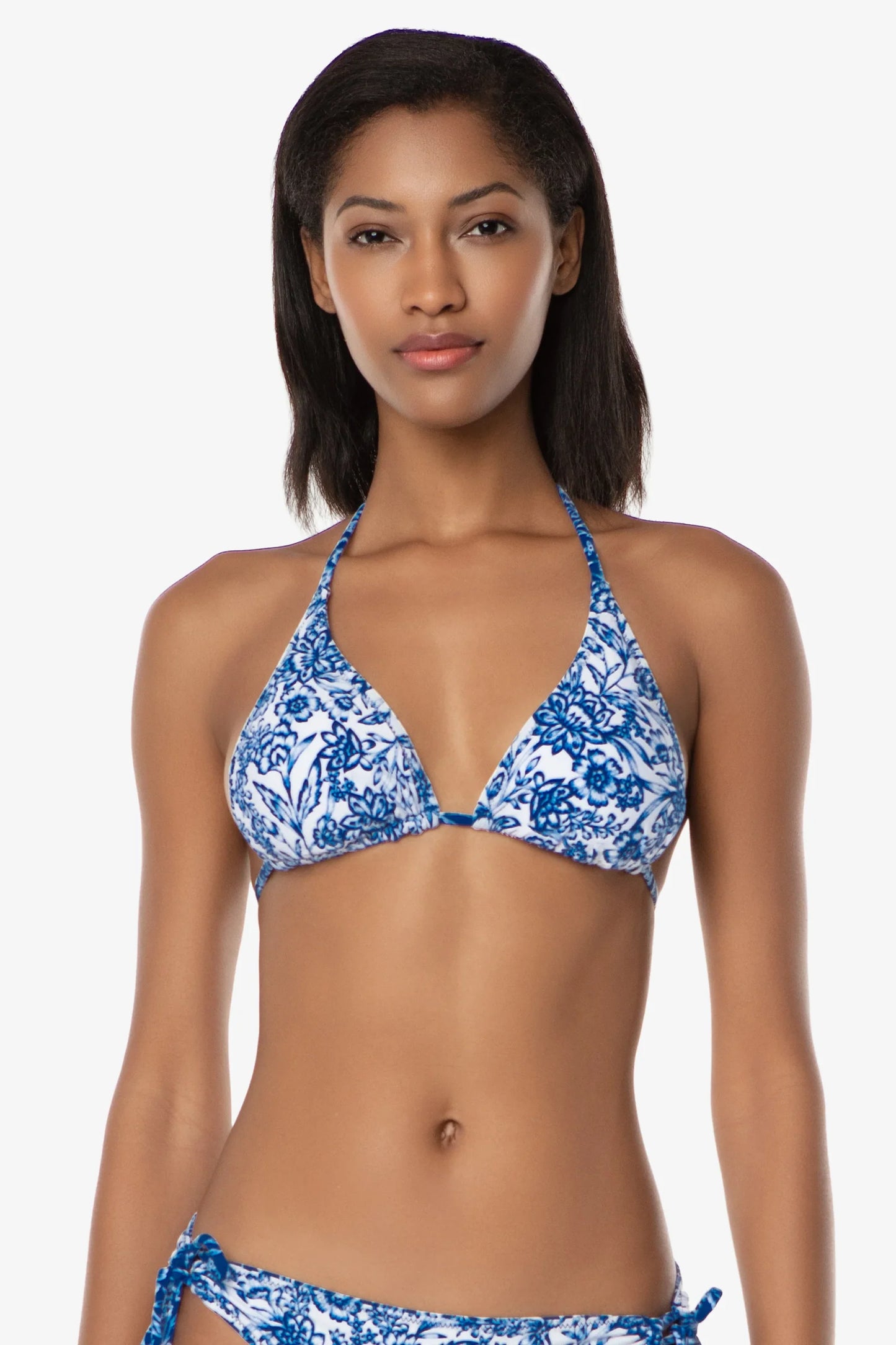Reversible String Bikini Top - Hamptons Floral Blue