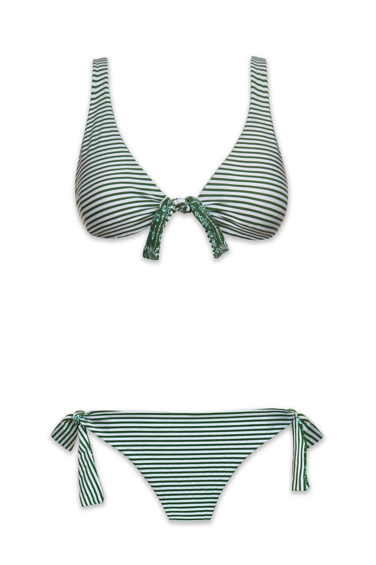 REVERSIBLE TIE FRONT BRA TOP - Salento/Stripes