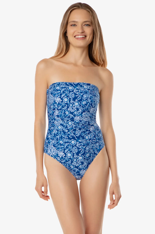 Timeless Bandeau One-Piece - Hamptons Floral Blue