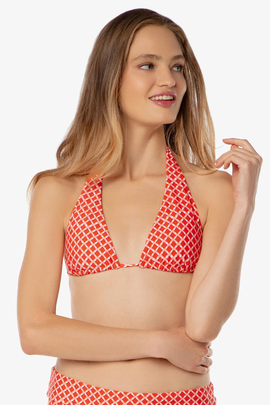 Two-Tone Tie Halter Bra  -  Harbour Island