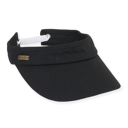 Cotton Visor, Brim 3" - black
