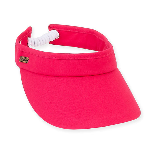 Cotton Visor, Brim 3" - Pink