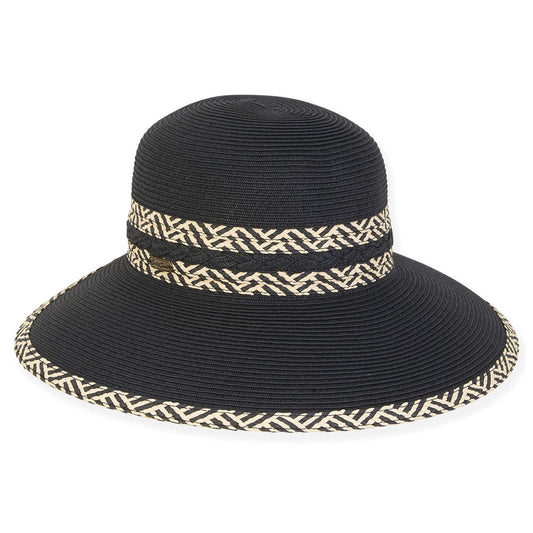 Papagayo | Women's Paper Straw Backless Hat - Black