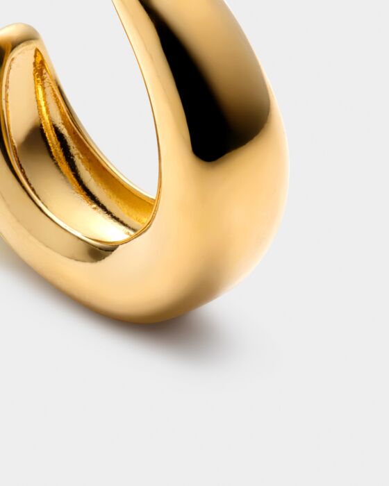 'With Love' Waterproof Gold Dome Hoop Earrings