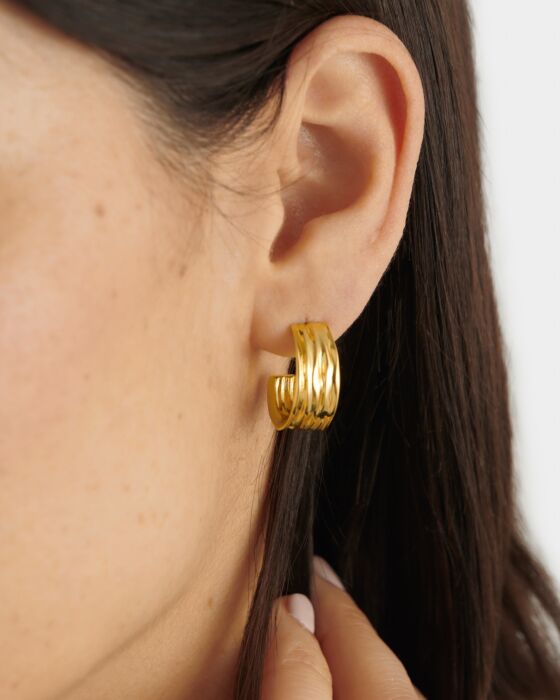 Cleyo Waterproof Gold Hoop Earrings