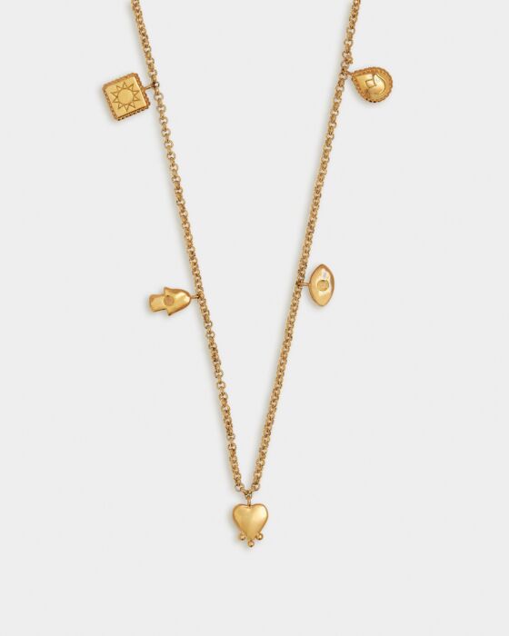 Boheme Waterproof Gold Charm Necklace