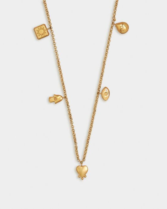 Boheme Waterproof Gold Charm Necklace