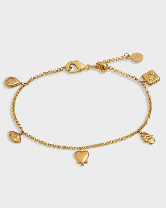 Boheme Waterproof Gold Charm Bracelet