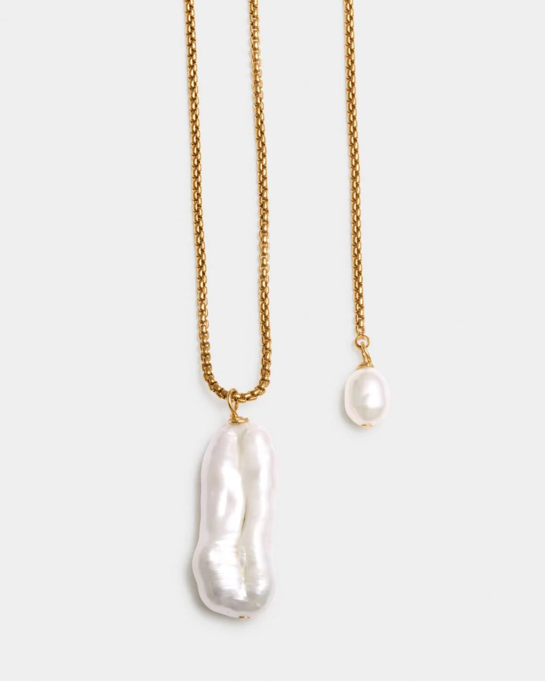 Pearl Lustre Lariat Necklace