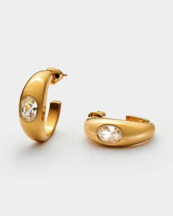 Ayla Waterproof Gold Hoop Earrings
