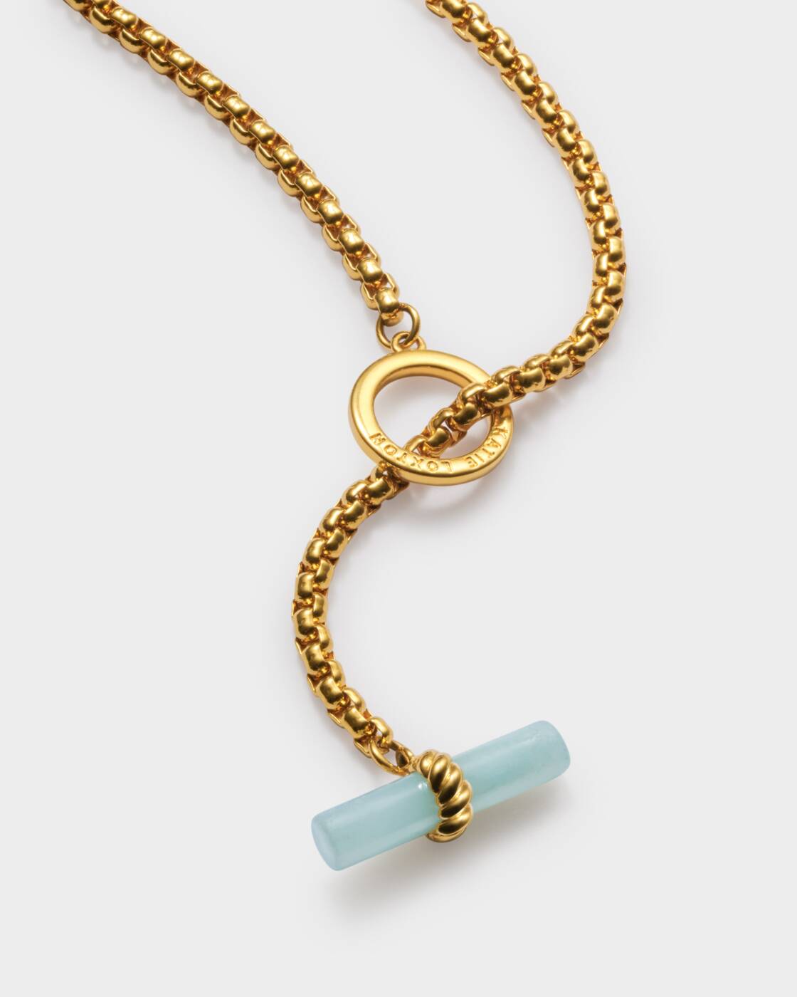 Azura Waterproof Gold T-Bar Necklace