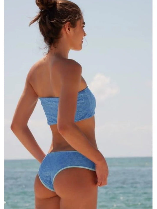 Lola Bandeau Bikini Top - Blue Opal  XS-XL